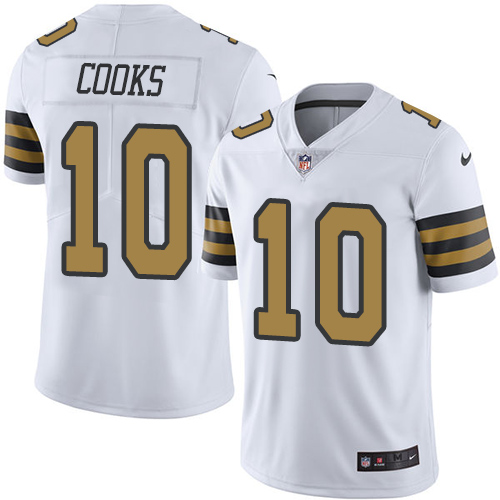 Youth Limited Brandin Cooks Nike Jersey White - #10 Rush NFL New Orleans Saints